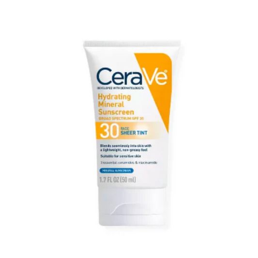 Cerave Hydrating Mineral Sunscreen 30 Face Sheer Tint