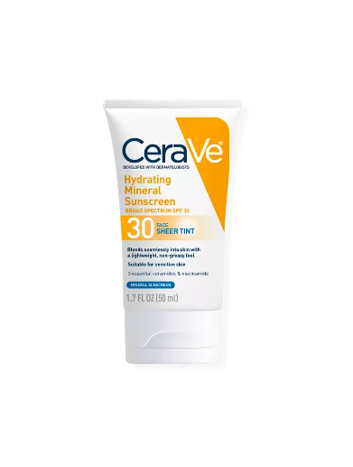 Cerave Hydrating Mineral Sunscreen 30 Face Sheer Tint